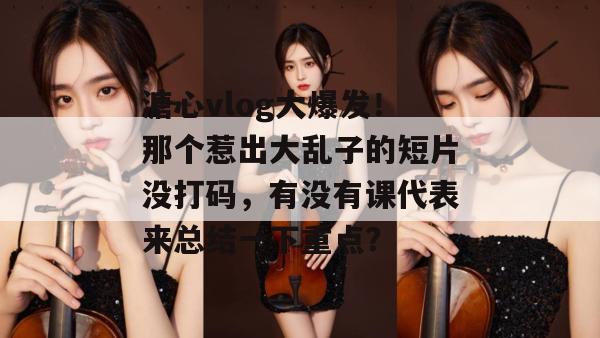 溏心vlog大爆发!那个惹出大乱子的短片没打码,有没有课代表来总结一下重点?